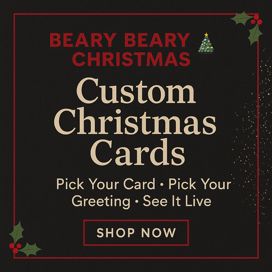 Bear Christmas Greeting Cards - Customizable Holiday Cards | We Are Bear